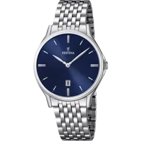 MONTRE FESTINA CLASSICS F16744/3 BLEU, BRACELET EN ACIER, HOMME