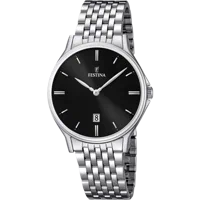 MONTRE FESTINA CLASSICS F16744/4 NOIR, BRACELET EN ACIER, HOMME