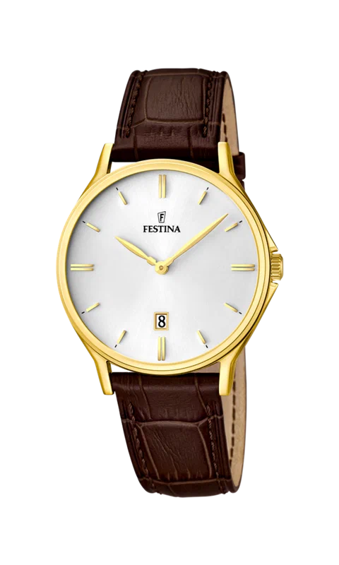 ساعة FESTINA CLASSICS F16747/1 رجالية، بيضاء، بسوار من الجلد — صورة المنتج 3