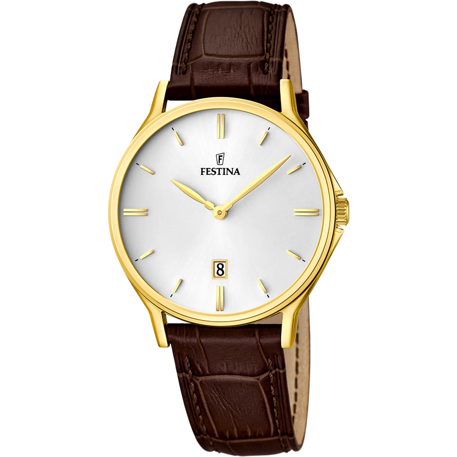 ساعة FESTINA CLASSICS F16747/1 رجالية، بيضاء، بسوار من الجلد — صورة المنتج 1