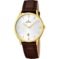 MONTRE FESTINA CLASSICS F16747/1 BLANC, BRACELET CUIR, HOMME