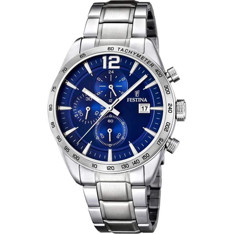 MONTRE FESTINA F16759/3 BLEU, BRACELET ACIER INOXYDABLE, HOMME