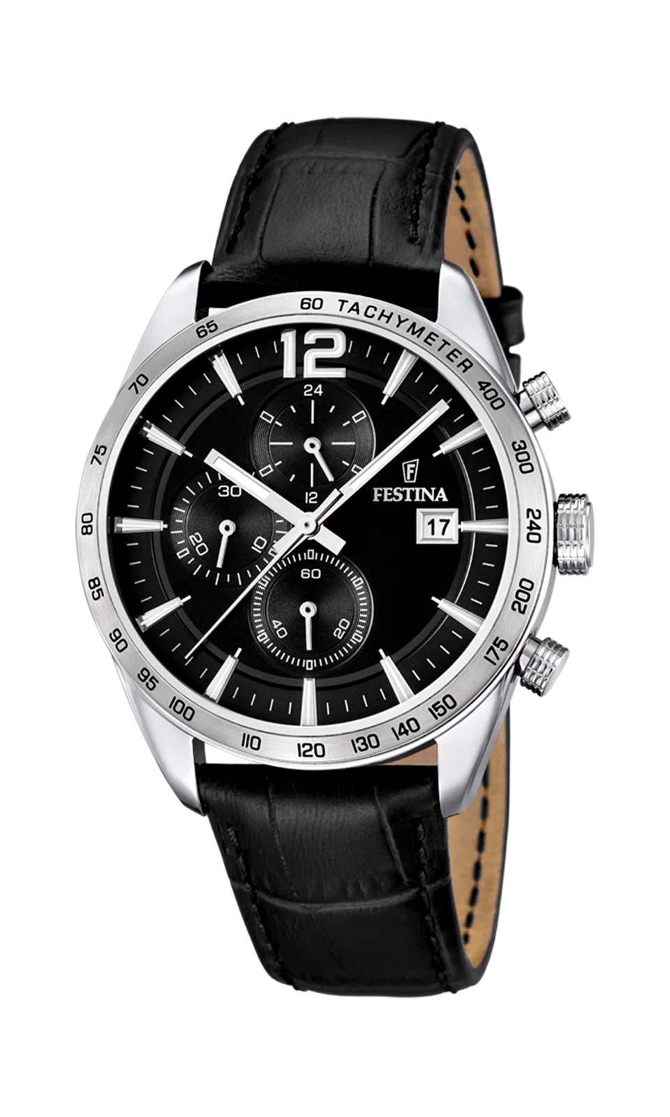 FESTINA F16760/4 BLACK WATCH, LEATHER STRAP, MEN'S — Product image 2