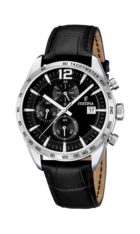 FESTINA F16760/4 BLACK WATCH, LEATHER STRAP, MEN'S — Product image 2