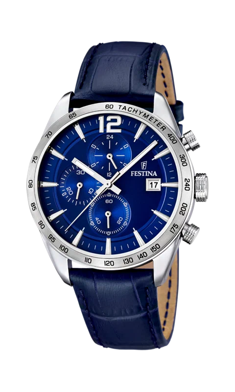 FESTINA F16760/3 BLUE WATCH, LEATHER STRAP, MEN'S — Product image 3