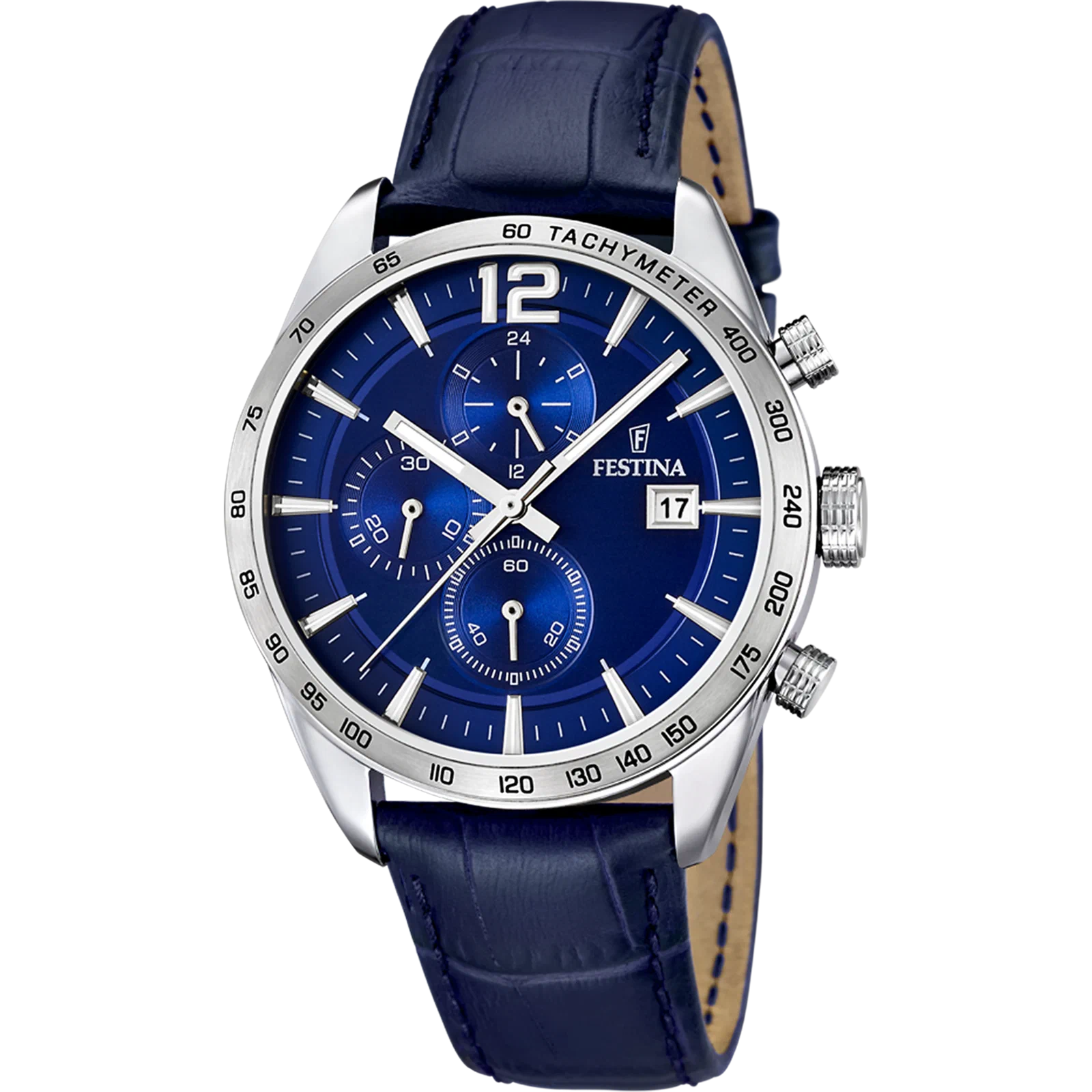 FESTINA F16760/3 BLUE WATCH, LEATHER STRAP, MEN'S — Product image 1