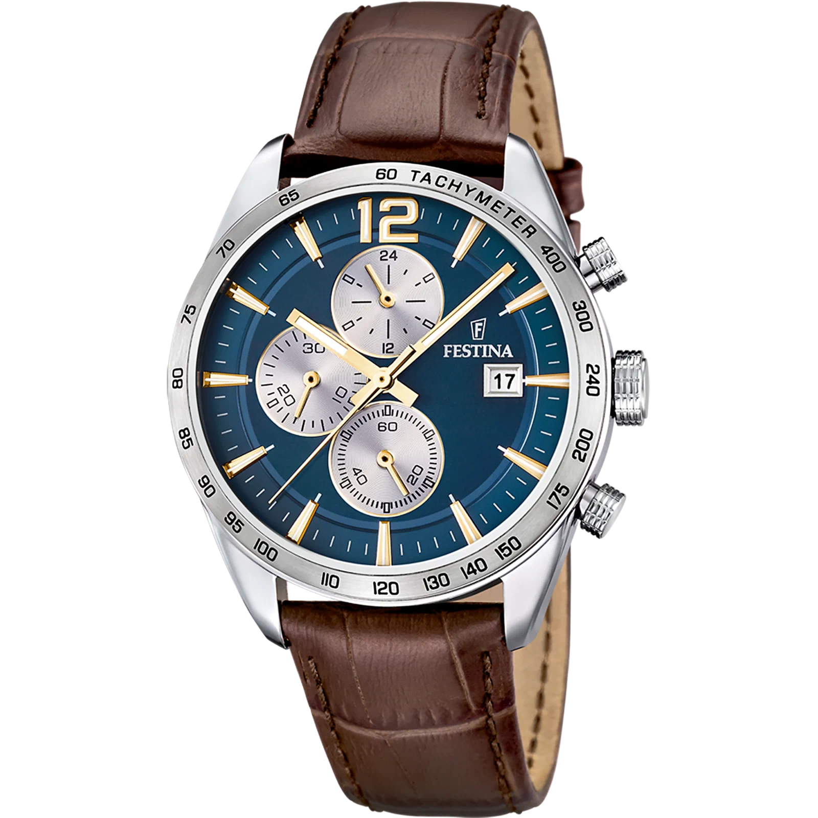 FESTINA F16760/7 BLUE WATCH, LEATHER STRAP, MEN'S — Product image 1
