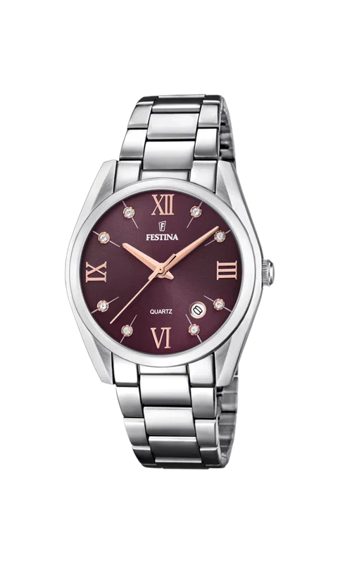 MONTRE FESTINA F16790/E BORDEAUX, BRACELET ACIER INOXYDABLE, FEMME — Image du produit 7