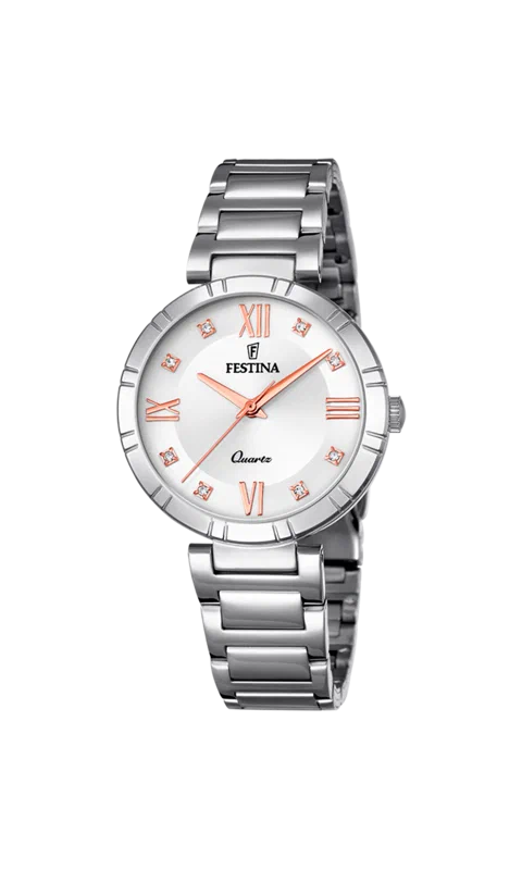 ساعة FESTINA F16936/B رمادية، سوار من الفولاذ المقاوم للصدأ، للنساء — صورة المنتج 4