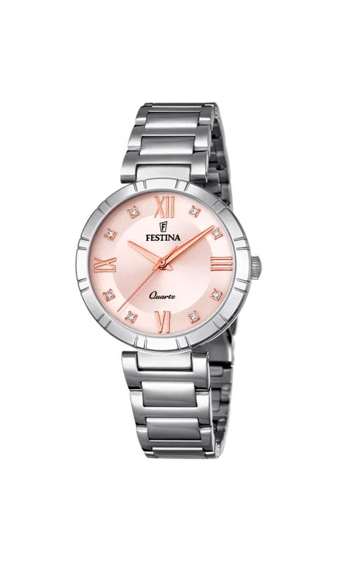 ساعة FESTINA F16936/C وردية، سوار من الفولاذ المقاوم للصدأ، للنساء — صورة المنتج 4