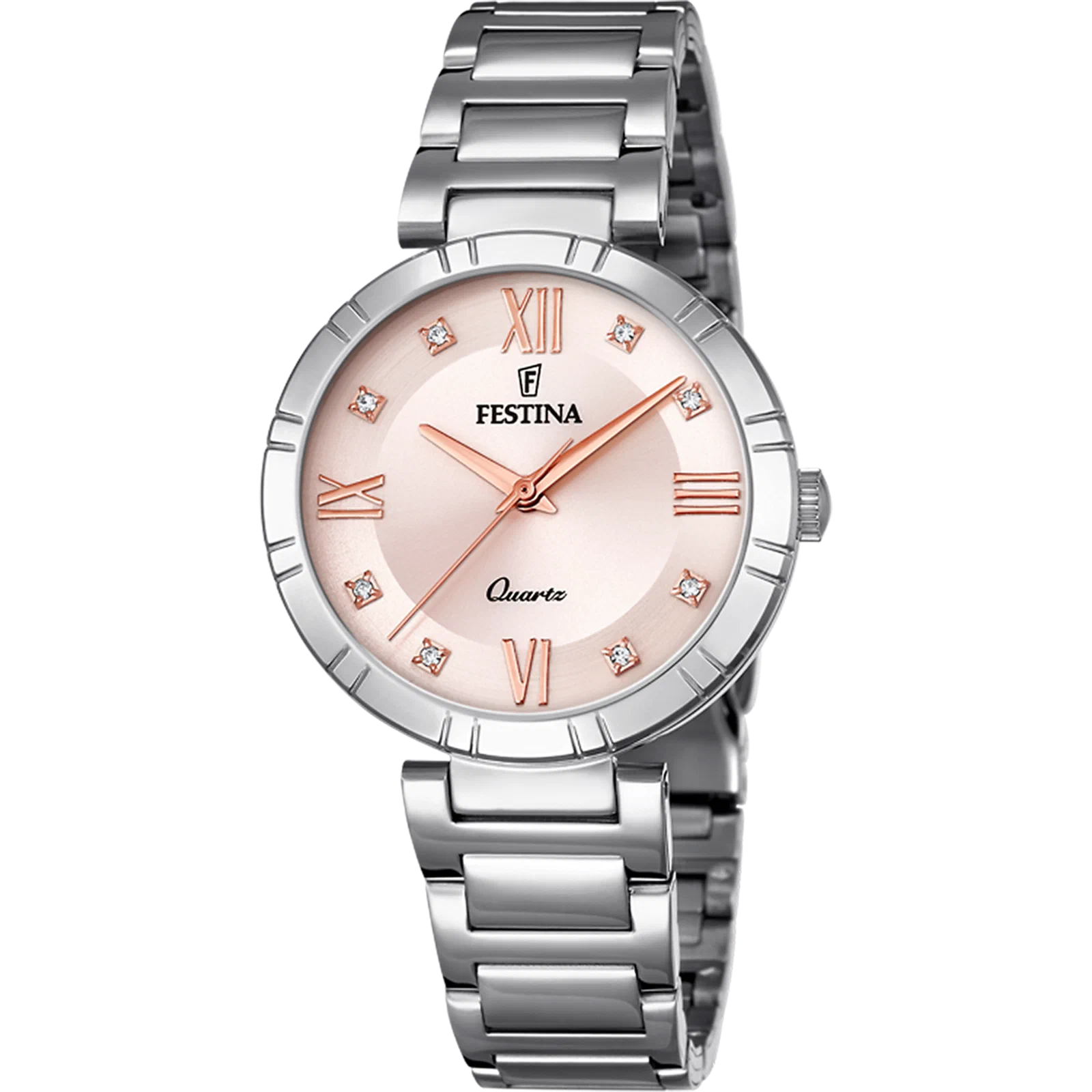 ساعة FESTINA F16936/C وردية، سوار من الفولاذ المقاوم للصدأ، للنساء — صورة المنتج 1