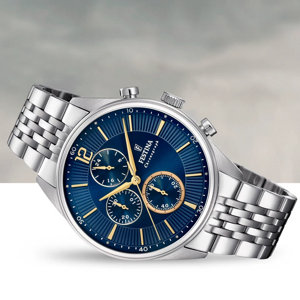 MONTRE FESTINA F20285/3 BLEU, BRACELET ACIER INOXYDABLE, HOMME — Image du produit 6