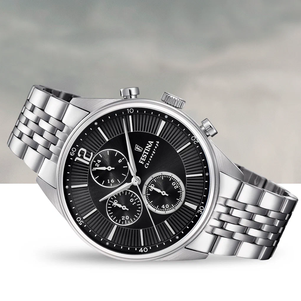 MONTRE FESTINA F20285/4 NOIR, BRACELET ACIER INOXYDABLE, HOMME — Image du produit 6