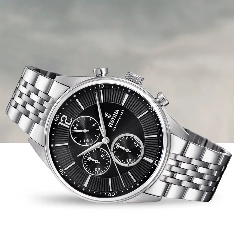 MONTRE FESTINA F20285/4 NOIR, BRACELET ACIER INOXYDABLE, HOMME — Image du produit 6