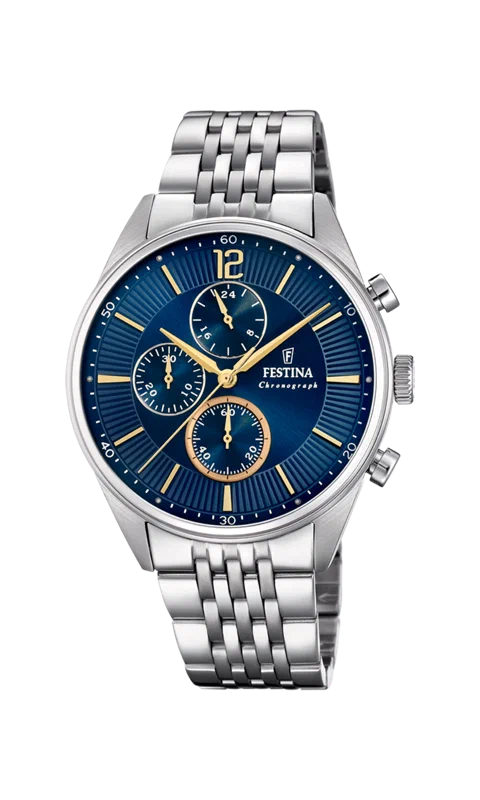 MONTRE FESTINA F20285/3 BLEU, BRACELET ACIER INOXYDABLE, HOMME — Image du produit 2