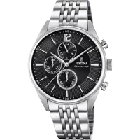 MONTRE FESTINA F20285/4 NOIR, BRACELET ACIER INOXYDABLE, HOMME