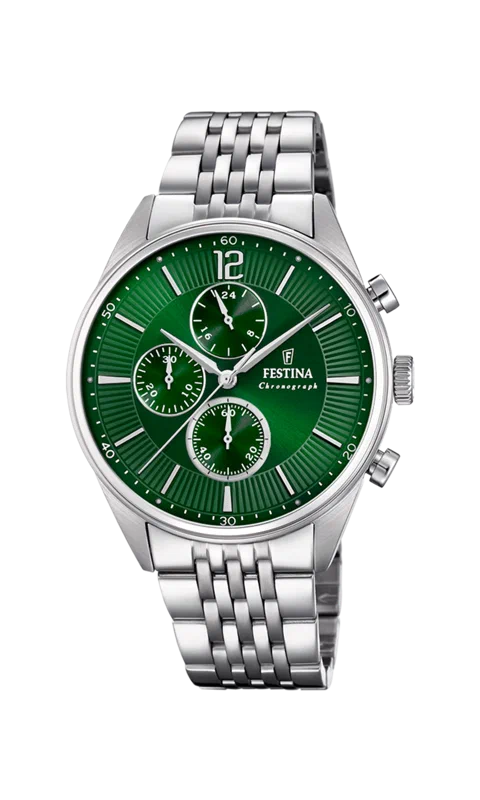 MONTRE FESTINA F20285/8 VERT, BRACELET EN ACIER, HOMME — Image du produit 3