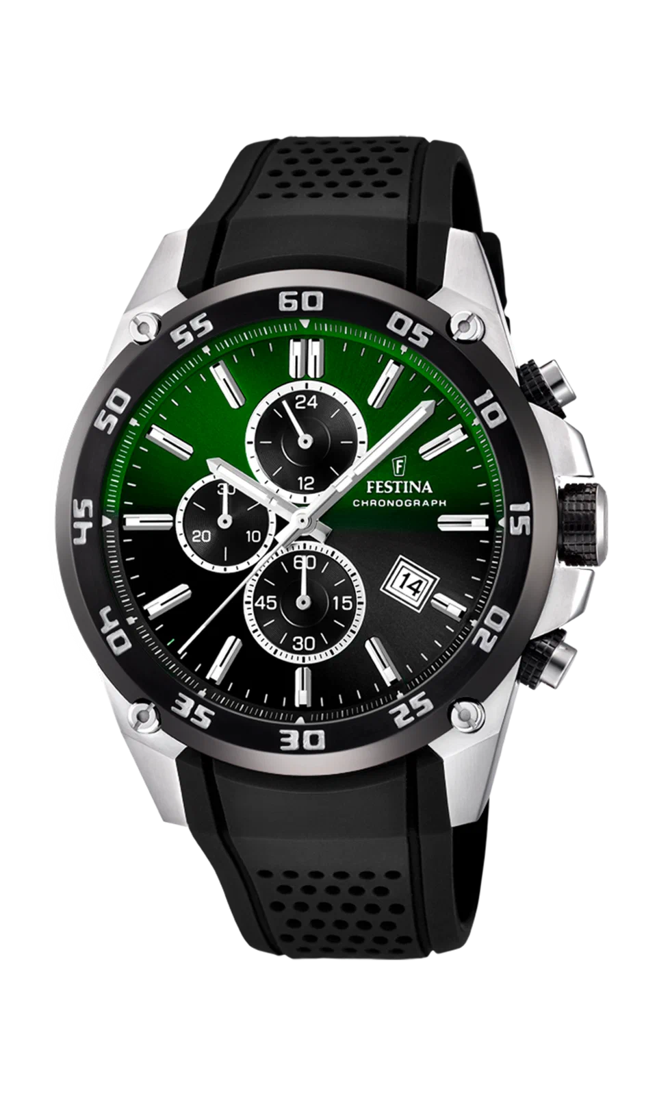 MONTRE FESTINA THE ORIGINALS F20330/B VERT, BRACELET EN CAOUTCHOUC, HOMME — Image du produit 2