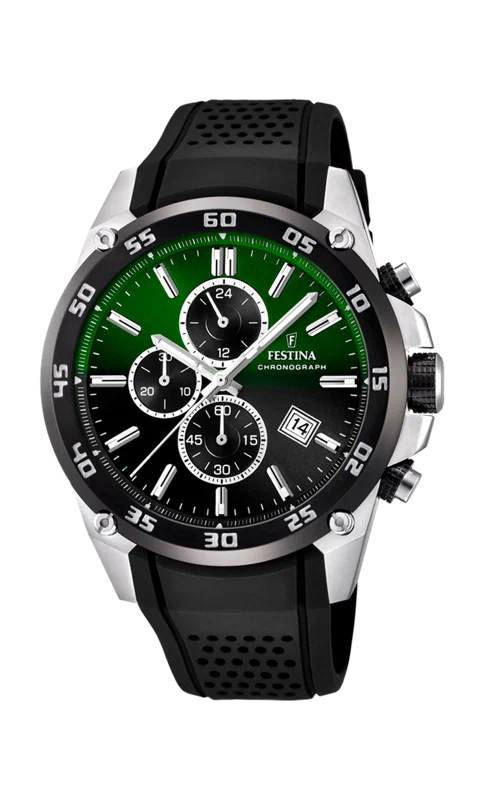 MONTRE FESTINA THE ORIGINALS F20330/B VERT, BRACELET EN CAOUTCHOUC, HOMME — Image du produit 2