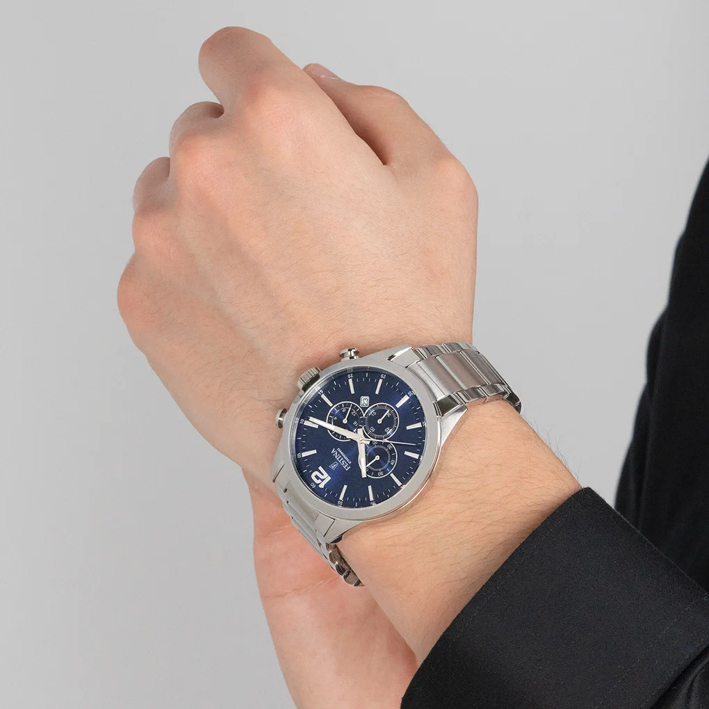 MONTRE FESTINA F20343/7 BLEU, BRACELET ACIER INOXYDABLE, HOMME — Image du produit 4