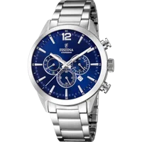 MONTRE FESTINA F20343/7 BLEU, BRACELET ACIER INOXYDABLE, HOMME