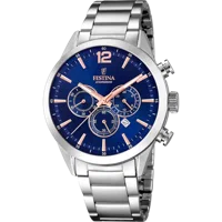 MONTRE FESTINA F20343/9 BLEU, BRACELET EN ACIER INOXYDABLE, HOMME