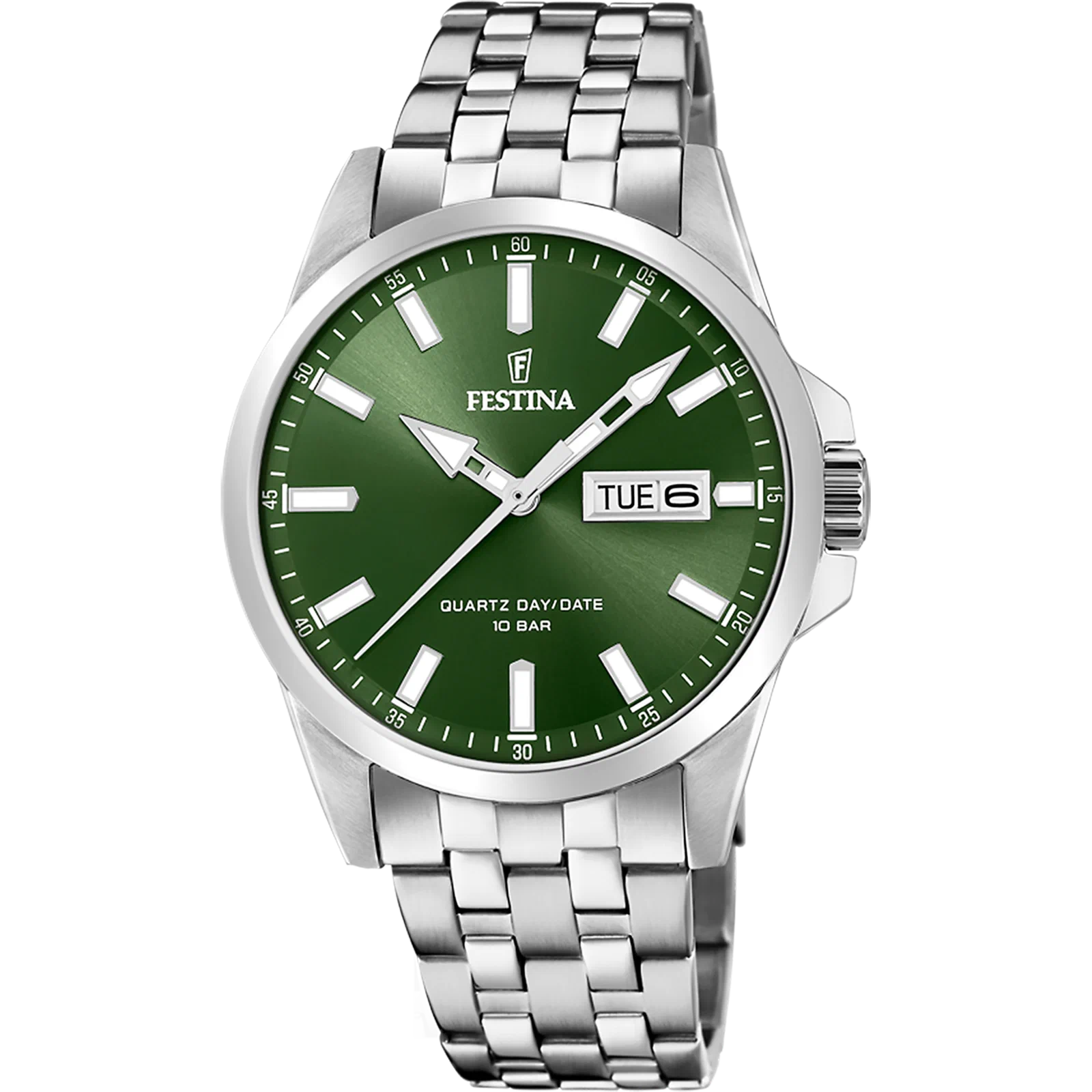 MONTRE FESTINA CLASSICS F20357/5 VERT, BRACELET EN ACIER, HOMME — Image du produit 1