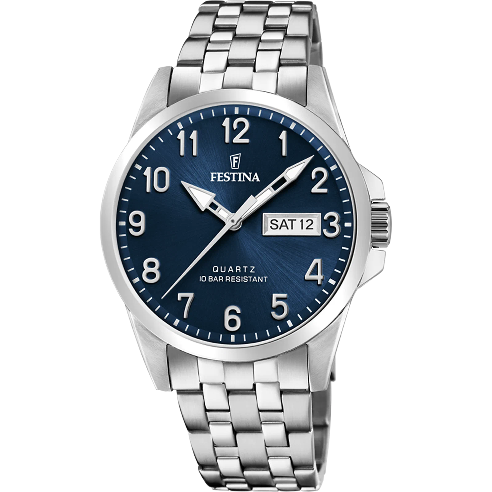 ساعة FESTINA CLASSICS F20357/C زرقاء، سوار من الفولاذ، رجالي — صورة المنتج 1