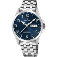 MONTRE FESTINA CLASSICS F20357/C BLEU, BRACELET EN ACIER, HOMME