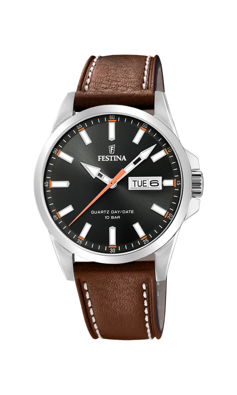 MONTRE FESTINA CLASSICS F20358/2 NOIR, BRACELET CUIR, HOMME — Image du produit 4