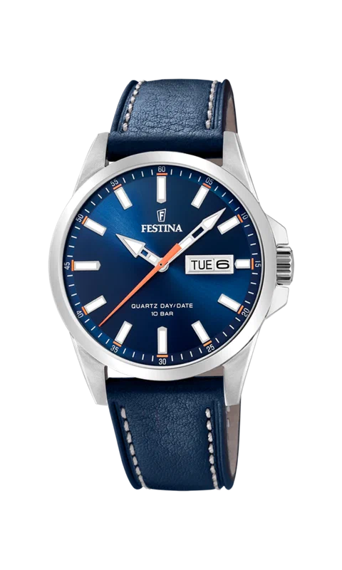 MONTRE FESTINA CLASSICS F20358/3 BLEU, BRACELET CUIR, HOMME — Image du produit 3