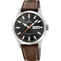 MONTRE FESTINA CLASSICS F20358/2 NOIR, BRACELET CUIR, HOMME