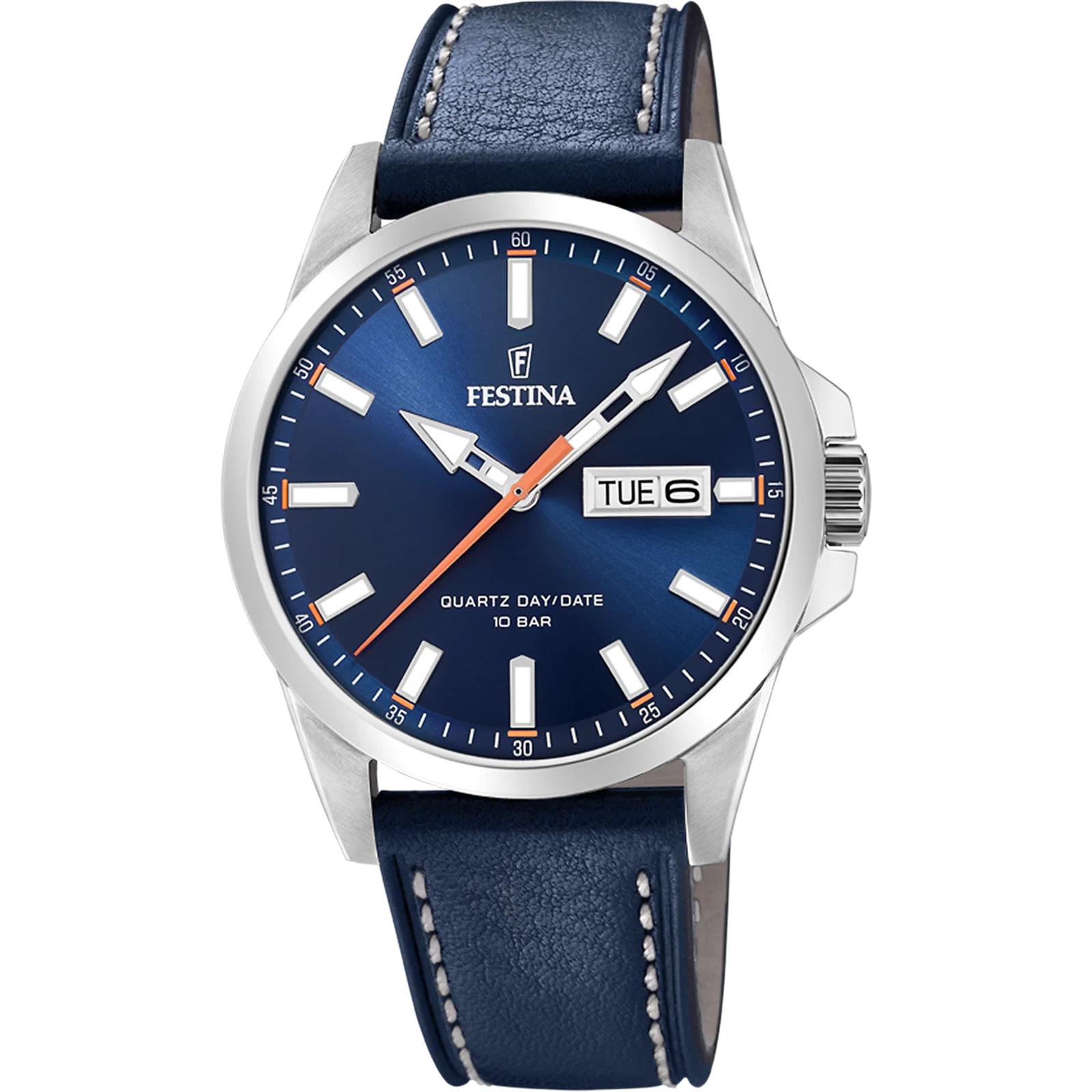 MONTRE FESTINA CLASSICS F20358/3 BLEU, BRACELET CUIR, HOMME — Image du produit 1