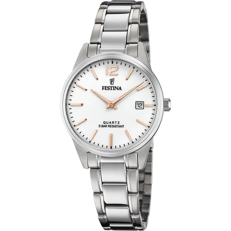 MONTRE FESTINA CLASSICS F20509/2 ARGENTÉ, BRACELET EN ACIER, FEMME