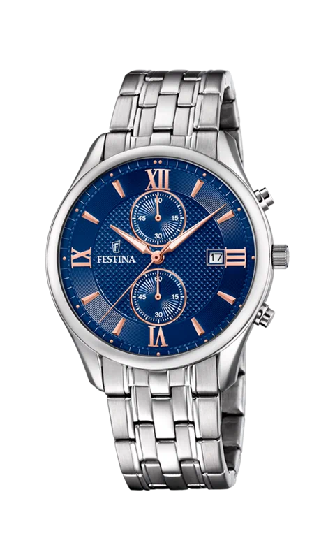 MONTRE FESTINA F6854/6 BLEU, BRACELET ACIER INOXYDABLE, HOMME — Image du produit 3
