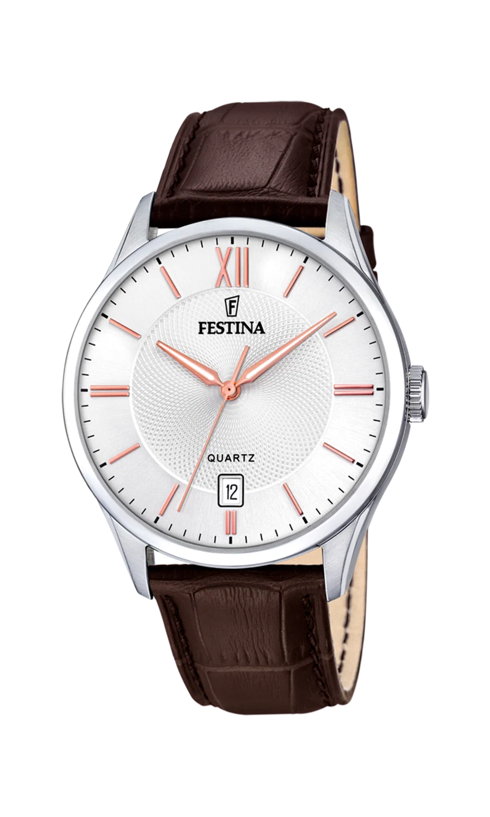 FESTINA CLASSICS WATCH F20426/4 WHITE, LEATHER STRAP, MEN'S — Product image 3