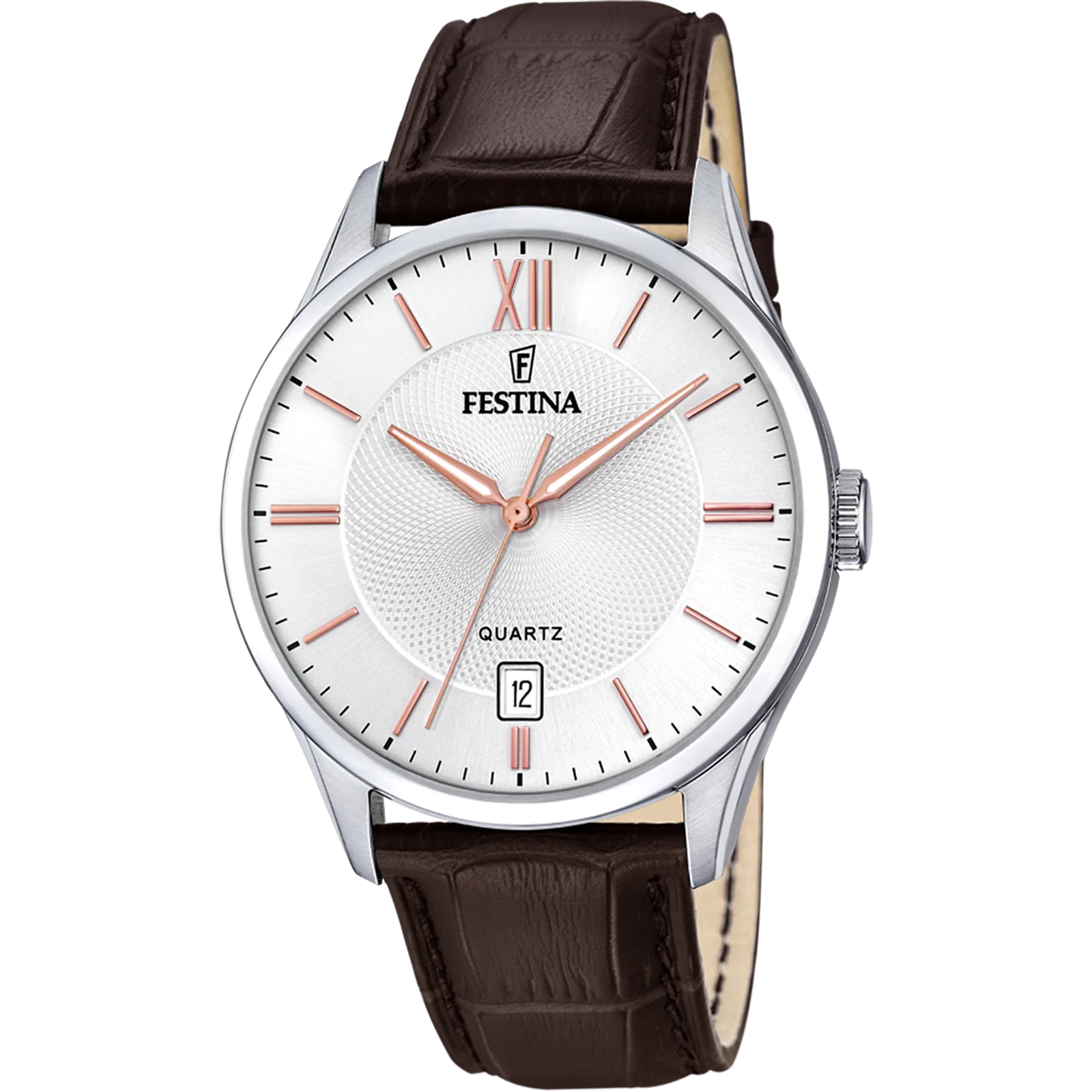 FESTINA CLASSICS WATCH F20426/4 WHITE, LEATHER STRAP, MEN'S — Product image 1