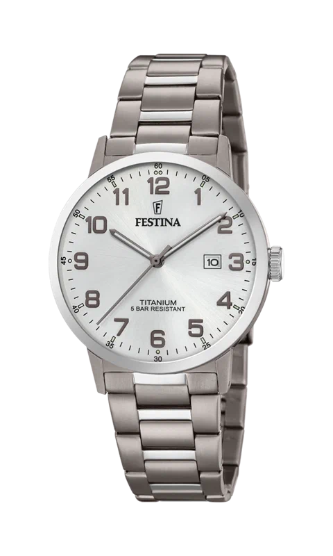 ساعة FESTINA TITANIUM F20435/1 فضية، سوار من التيتانيوم، رجالية — صورة المنتج 2