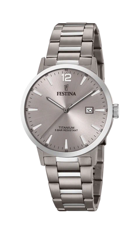 ساعة FESTINA TITANIUM F20435/2 رمادية، سوار من التيتانيوم، رجالية — صورة المنتج 2