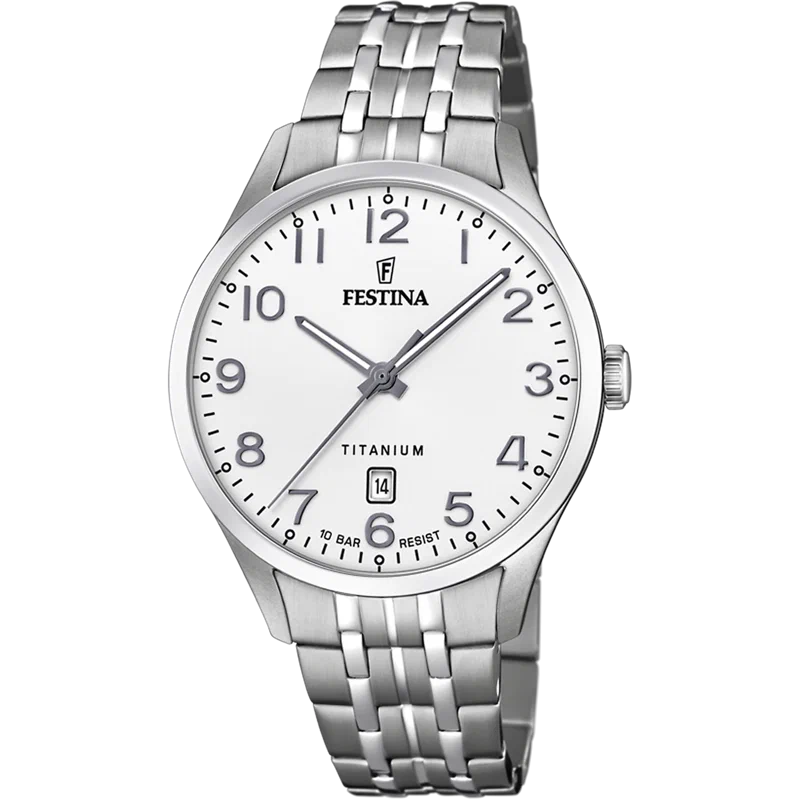MONTRE FESTINA TITANIUM F20466/1 BLANC, BRACELET EN TITANE, HOMME