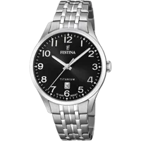 MONTRE FESTINA CALENDRIER TITANE F20466/3 NOIR, BRACELET EN TITANE, HOMME
