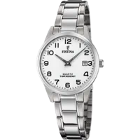 MONTRE FESTINA CLASSICS F20509/1 BLANC, BRACELET EN ACIER, FEMME