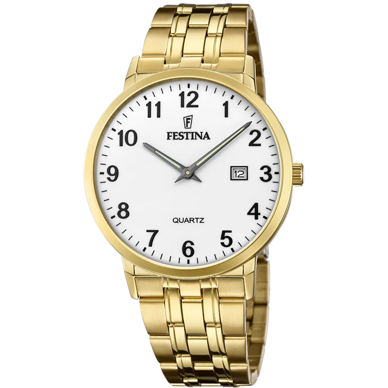 MONTRE FESTINA CLASSICS F20513/1 BLANC, BRACELET EN ACIER, HOMME