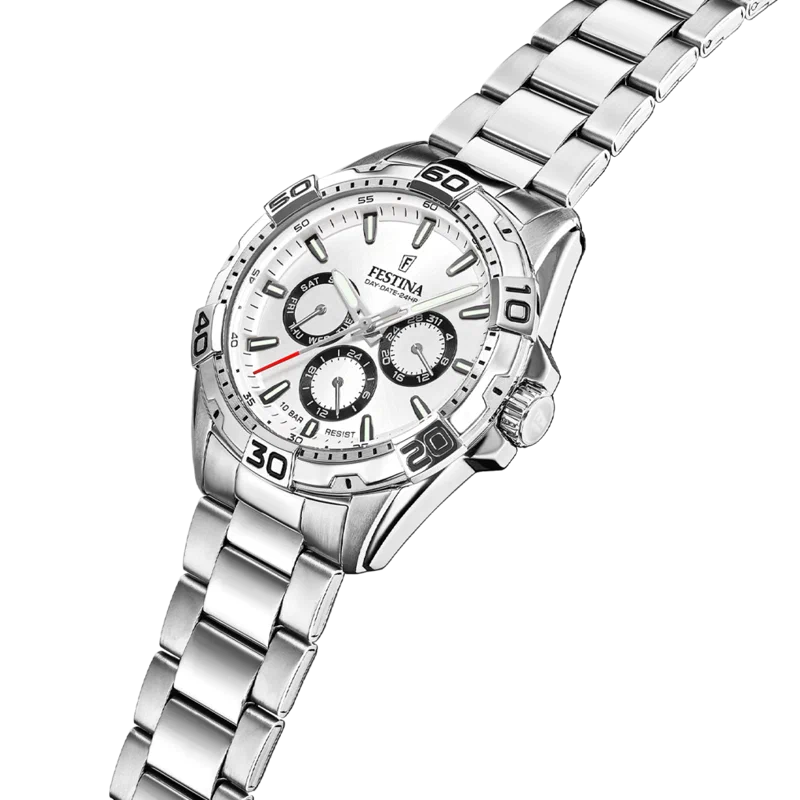 MONTRE FESTINA F20623/1 BLANC BRACELET EN ACIER INOXYDABLE HOMME — Image du produit 6