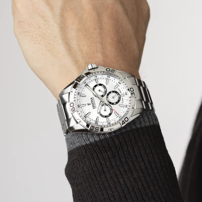 MONTRE FESTINA F20623/1 BLANC BRACELET EN ACIER INOXYDABLE HOMME — Image du produit 5