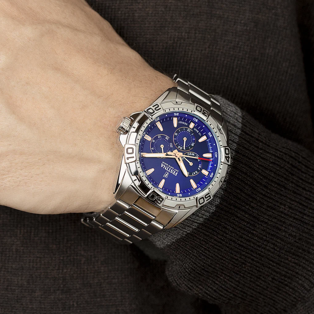 MONTRE FESTINA F20623/2 BLEU BRACELET EN ACIER INOXYDABLE HOMME — Image du produit 4