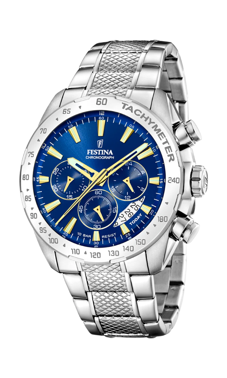 MONTRE FESTINA TIMELESS CHRONOGRAPH F20668/2 BLEU BRACELET EN ACIER INOXYDABLE HOMME — Image du produit 3