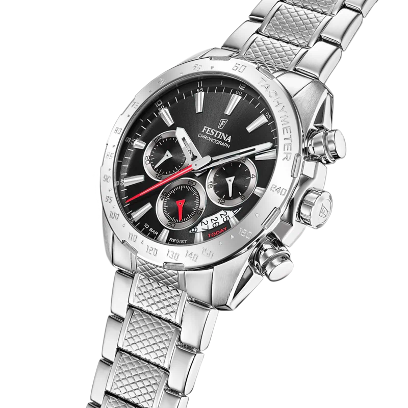 MONTRE FESTINA TIMELESS CHRONOGRAPH F20668/4 NOIR BRACELET EN ACIER INOXYDABLE HOMME — Image du produit 5
