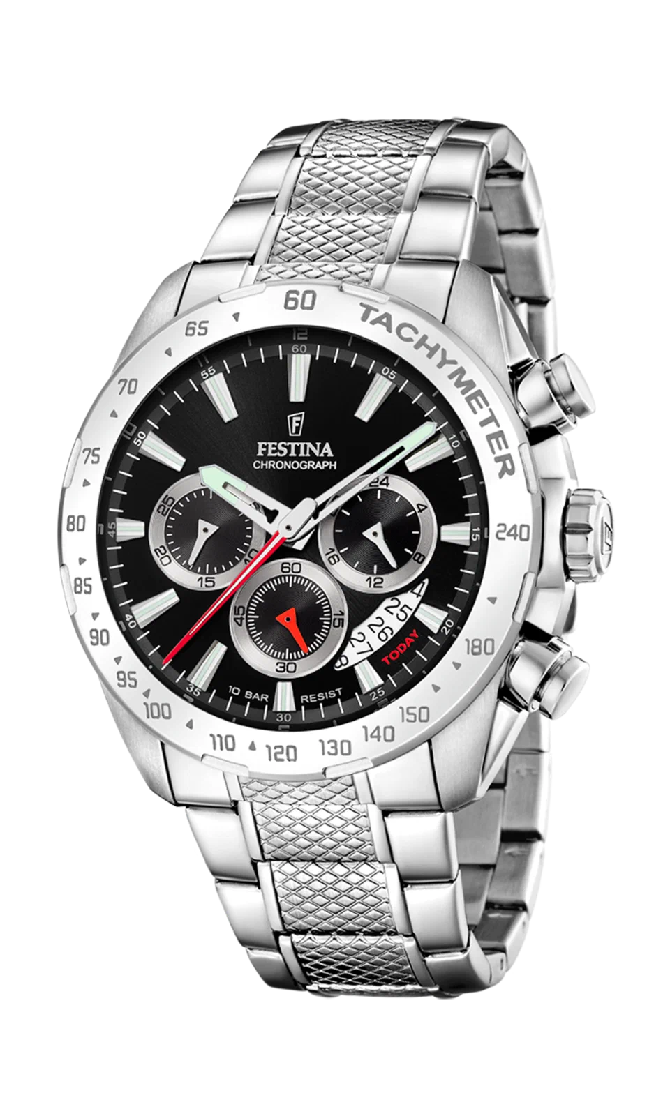 MONTRE FESTINA TIMELESS CHRONOGRAPH F20668/4 NOIR BRACELET EN ACIER INOXYDABLE HOMME — Image du produit 3