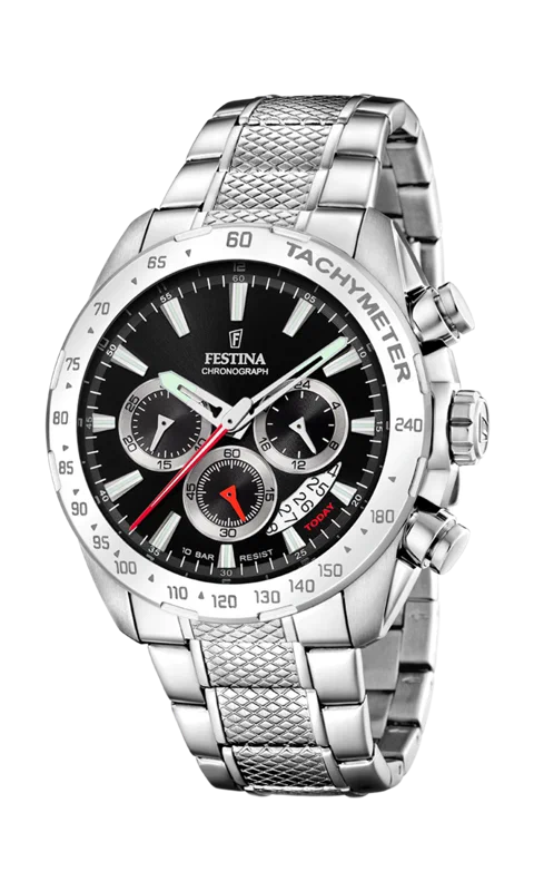 MONTRE FESTINA TIMELESS CHRONOGRAPH F20668/4 NOIR BRACELET EN ACIER INOXYDABLE HOMME — Image du produit 3